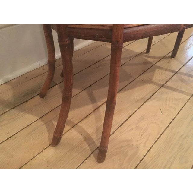 1900s Bamboo With Wood Top Inlay Side Table For Sale In Chicago - Image 6 of 10