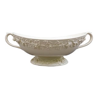 Mid 20th Century Wedgewood Embossed Queensware England Cream on Cream Large Centerpiece Bowl For Sale