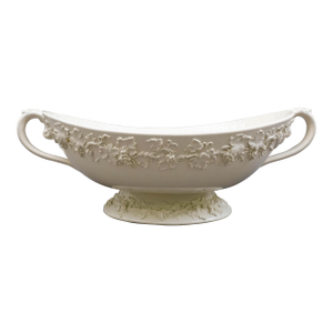 Mid 20th Century Wedgewood Embossed Queensware England Cream on Cream Large Centerpiece Bowl