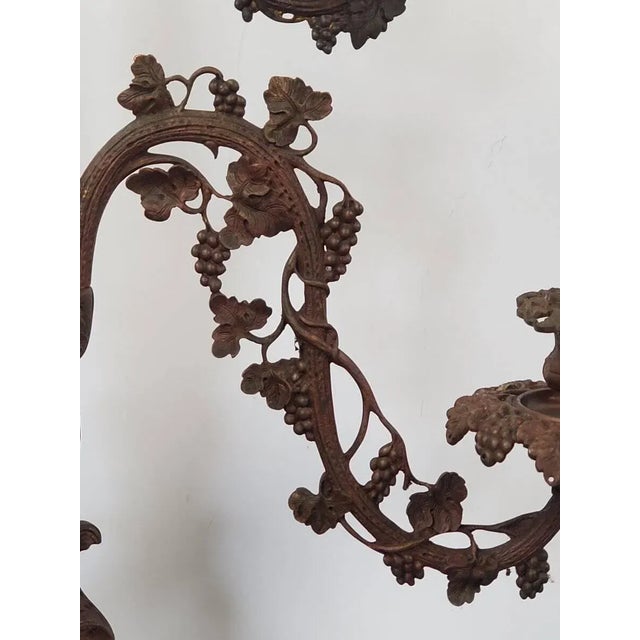 19th Century American Bronze Grape Vines/ Tree Candelabra For Sale - Image 9 of 13