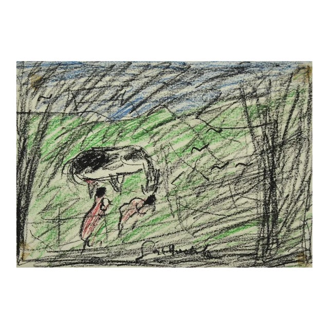 Nazareno Gattamelata, Greening Landscape, Drawing, 1970s For Sale