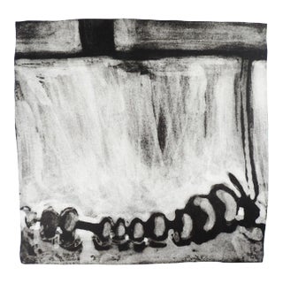 Vintage Abstract Black & White Lithograph by Marilyn Lanfear For Sale