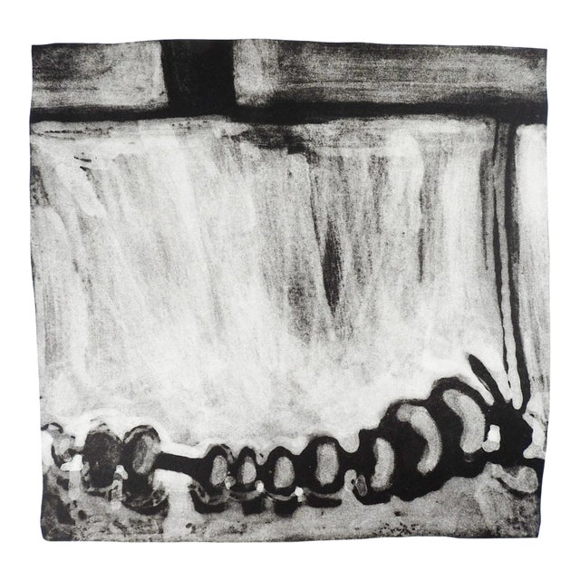 Vintage Abstract Black & White Lithograph by Marilyn Lanfear For Sale