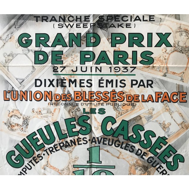 1937 French Horse Race Poster, Grand Prix De Paris For Sale - Image 6 of 9