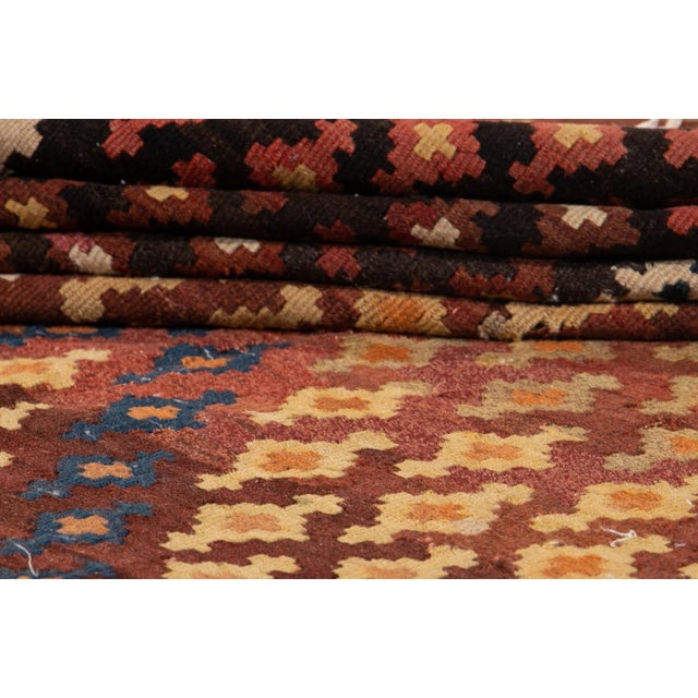 Mid-20th Century Vintage Persian Kilim Wool Rug For Sale In New York - Image 6 of 13