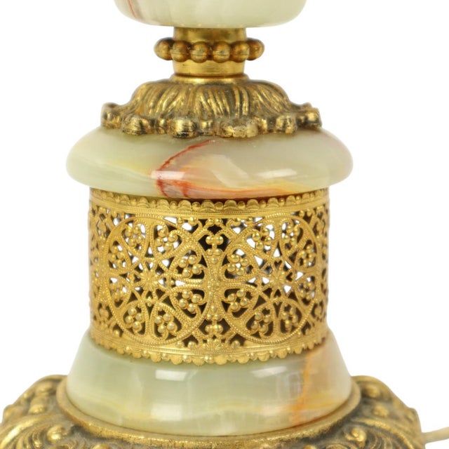 Vintage Table Lamp in Onyx, Marble and Brass, 1950s For Sale - Image 13 of 14
