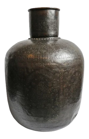 Large Antique Bronze Rajasthan Urn