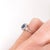 Modern Royal Blue Sapphire Ring With Natural Diamond Halo: Solid 14k Gold, Oval 7x5mm, Size 6.75 For Sale - Image 3 of 8