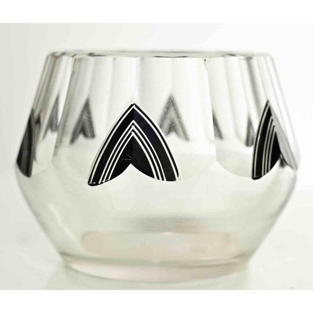 Small Art Deco Transparent Glass Vase attributed to Karel Palda, 1930s For Sale - Image 4 of 5