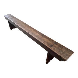 Antique 19th Century Wooden Rustic Wabi-Sabi Long Italian Bench From Tuscany For Sale