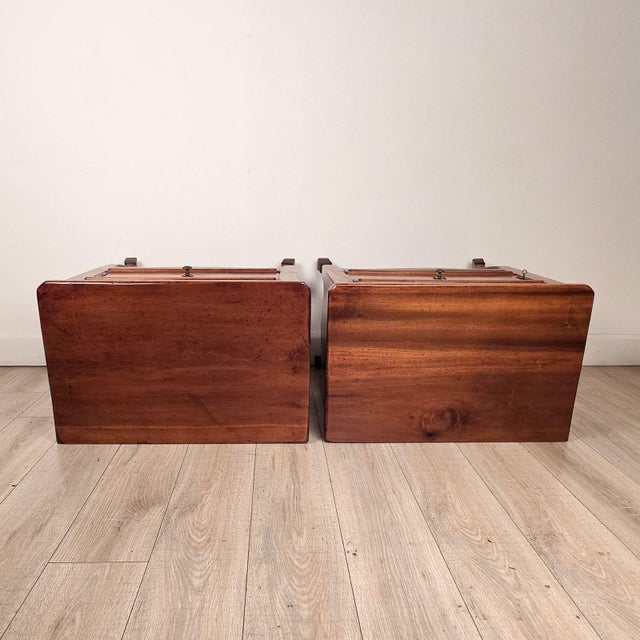 Pair of Italian Cherry Nightstands For Sale - Image 10 of 11