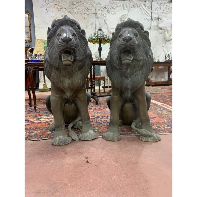 Black Unknown, Pair of Bronze Lions, 1928, Bronze For Sale - Image 8 of 8