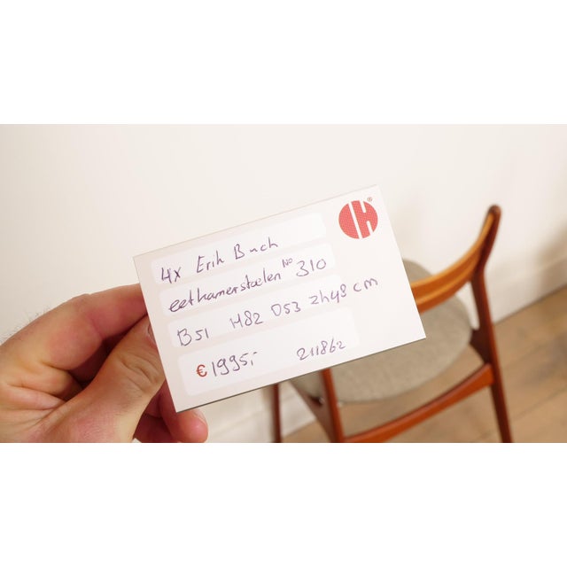 Model 310 Dining Chairs in Teak by Erik Buch, Set of 4 For Sale - Image 14 of 18