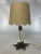 Folk Art Style Metal Lamp With Scalloped Shade For Sale - Image 13 of 13