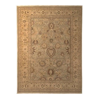 Classic Persian Style Rug, Blue Field, Beige-Brown Floral Pattern by Rug & Kilim For Sale