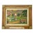 Antique French Château Garden Oil Painting in Handcrafted Folk Art Frame For Sale