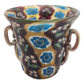 Art Nouveau Murano Millefiori Glass Vase by Fratelli Toso for Fratelli Toso, 1890s For Sale