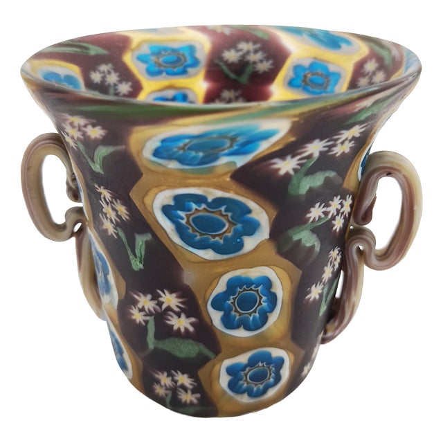 Art Nouveau Murano Millefiori Glass Vase by Fratelli Toso for Fratelli Toso, 1890s For Sale