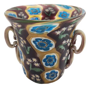 Art Nouveau Murano Millefiori Glass Vase by Fratelli Toso for Fratelli Toso, 1890s