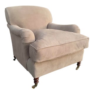 George Smith Suede Standard Arm Chair For Sale