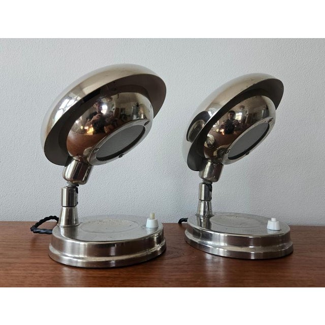 Silver Art Deco Bauhaus Chrome Table Lamps by Franta Anyz, 1930s, Set of 2 For Sale - Image 8 of 16