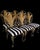 Brown Jordan 1990s Hollywood Regency Gold Gilt Metal Leaf Back Dining Chairs With Black & Cream Striped Upholstery - Set of 6 For Sale - Image 4 of 15