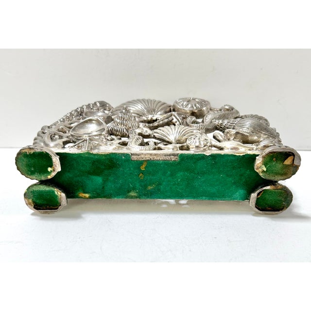 Vintage Godinger Seashell Seahorse Starfish Napkin Holder Silver Plate For Sale - Image 9 of 10