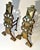 Pair Brass Geometric Andirons For Sale - Image 4 of 9
