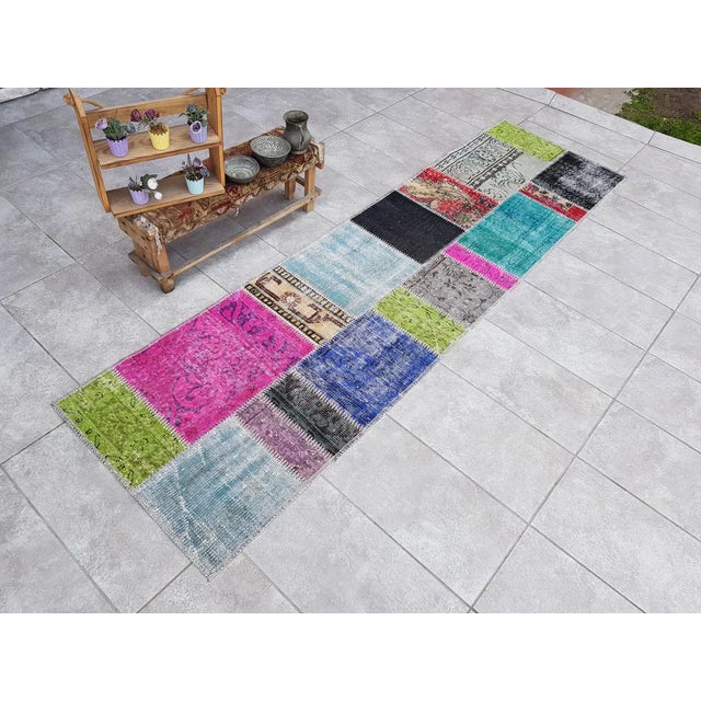 Mid 20th Century Bohemian Anatolian Wool Runner Rug For Sale - Image 6 of 10