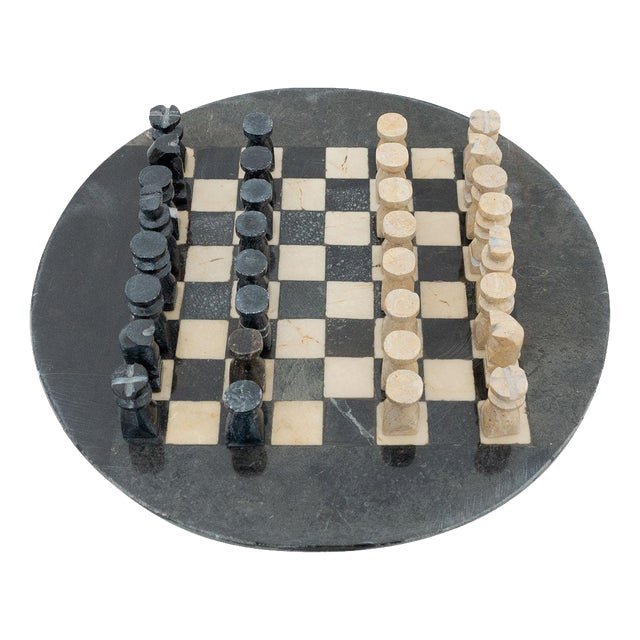 Rustic French Stone Chess, 1940s For Sale