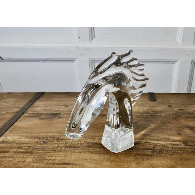 Crystal Head of a Horse from Daum of Nancy, France, 1960s For Sale - Image 3 of 9