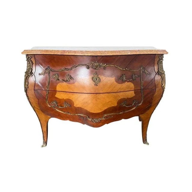 Rococo Pair of Spanish Bombe Chests With Portuguese Marble Tops For Sale - Image 3 of 15