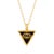 Contemporary Black Onyx & Gold Triangle Pendant Evil Eye Talisman Necklace For Sale - Image 3 of 8