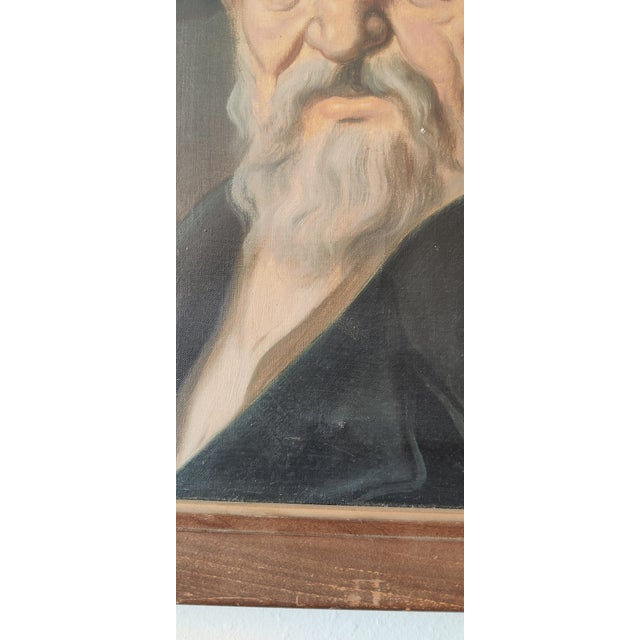 Wood Jeno Gussich Signed Oil Portrait ~ Man in a Red Beret, Circa Mid-20th Century For Sale - Image 7 of 12