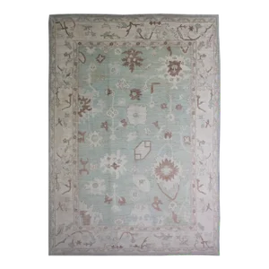 Hand Knotted Oushak Rug - 9'7" X 13'7"