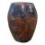 Mid 20th Century Textured Raku Copper Metallic Glazed Blue Ceramic Vessel For Sale