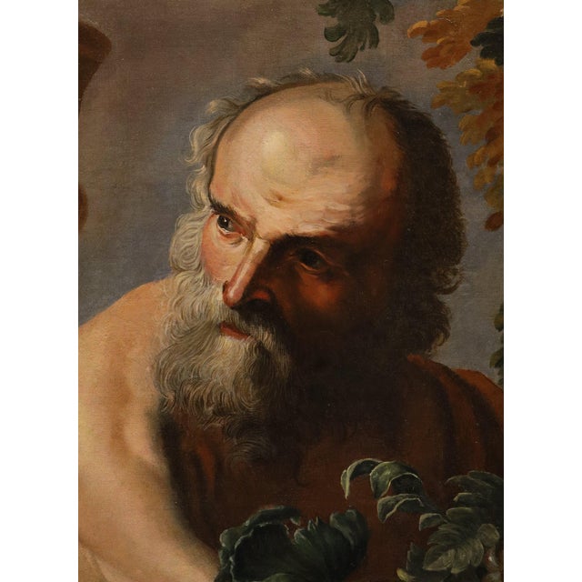 Bottega Di Abraham Brueghel, Portrait of the Greek Philosopher Diogenes with a Composition of Fruit, 1680, Oil on Canvas For Sale - Image 7 of 14