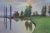 1990s 1995 Vintage Realist Landscape Pastel Painting Sailboats Farm by Fleming For Sale - Image 5 of 13