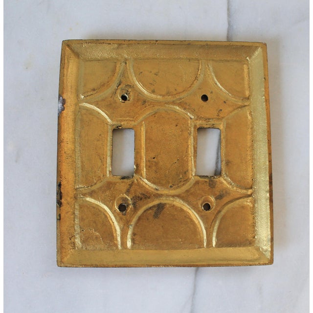 Late 20th Century Vintage Hollywood Regency Style Double-Toggle Light Switch Plate Cover For Sale - Image 5 of 5
