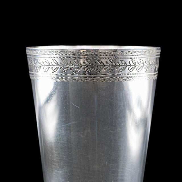 Antique Explorer's Beaker Case, English, Silver Plate, Leather Sleeve, Edwardian For Sale - Image 6 of 10
