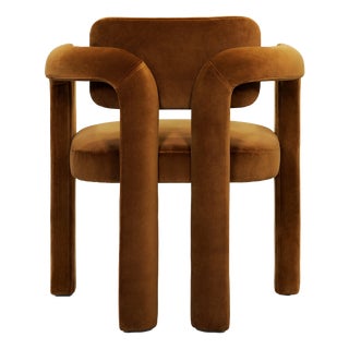 Double Arch Dining Chair in Camel Cotton Velvet from Insidherland For Sale