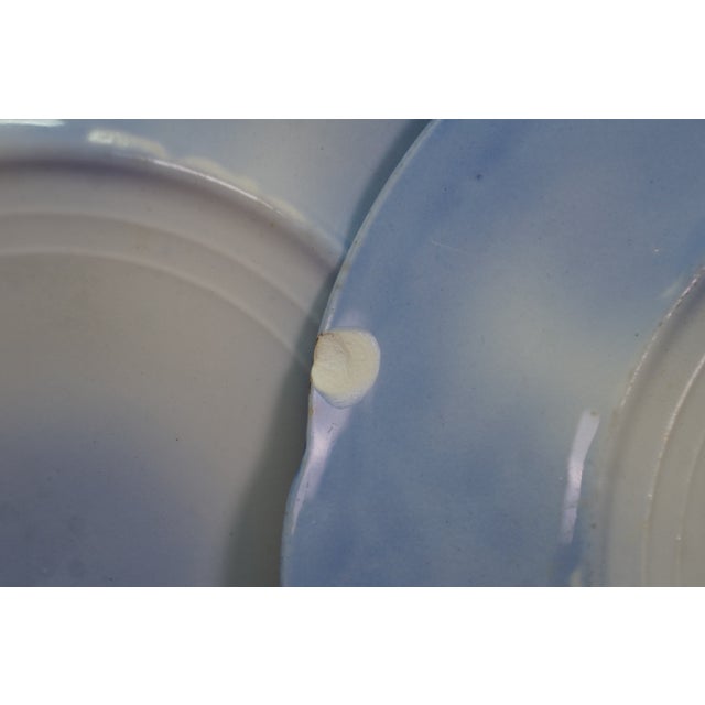 5 Pc Antique New Wharf Pottery Waldorf Flow Blue Porcelain Dinnerware Bowl Plate For Sale - Image 15 of 17