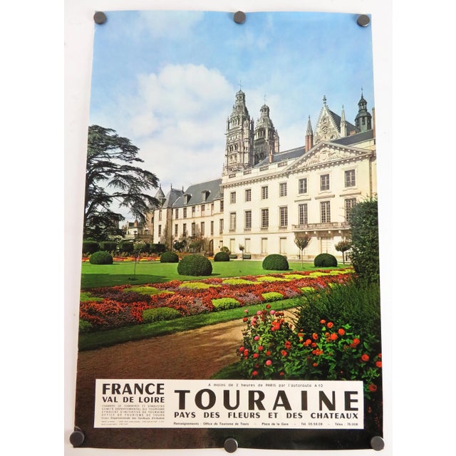 White Vintage 1974 France Val De Loire Touraine Travel Tourism Poster Art For Sale - Image 8 of 8