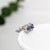 2020s Blue Sapphire Stud Earrings With Natural Diamonds: Solid 14k Gold, Round 4mm, Pair For Sale - Image 5 of 6