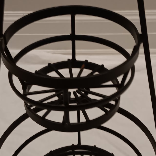 Mid 20th Century Large Vintage 3 Tier Wrought Iron Fruit/Food Holder/ Kitchen Stand For Sale - Image 5 of 12