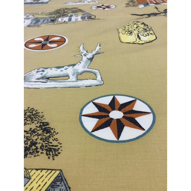 1950s Figurative Printed Cotton Twill Pillow Fabric For Sale - Image 11 of 13