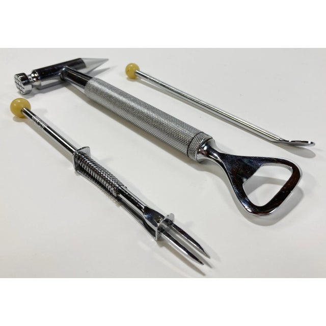 Brown Vintage Loewe 1848 Bar Tools With Leather Pouch For Sale - Image 8 of 9