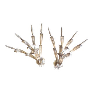 Pair of Vintage Italian Wheat Sheaf Wall Sconces For Sale