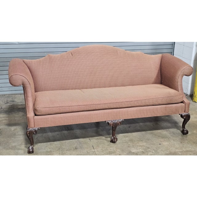 Chippendale Late 20th Century Kittinger Mahogany Williamsburg Style Chippendale Style Sofa Claw and Ball Feet For Sale - Image 3 of 9