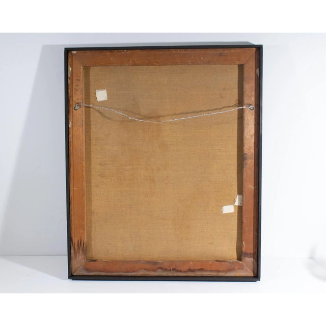 Mid 20th Century Abstract Oil and Chalk Pastel on Canvas Abstract Painting Reiko Sakagami Baum For Sale - Image 5 of 8